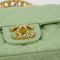 Chanel Mini Rectangular Top Handle Light Green Seasonal
