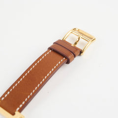 Hermes H Watch Gold PM with Barenia Strap
