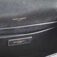 Saint Laurent Envelope Quilted Embossed Medium Black