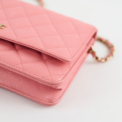 Chanel Wallet On Chain WOC Caviar Pink