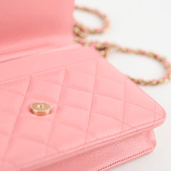 Chanel Wallet On Chain WOC Caviar Pink