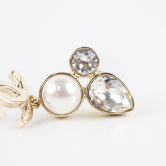 Chanel Pear Crystal Drop Earrings