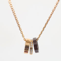 Cartier Love Pendant 3 Hoops Rose Gold with Diamonds/Brown Ceramic