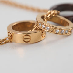 Cartier Love Pendant 3 Hoops Rose Gold with Diamonds/Brown Ceramic