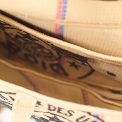 Christian Dior Medium Saddle Jute Canvas Union Motif Beige