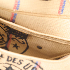 Christian Dior Medium Saddle Jute Canvas Union Motif Beige
