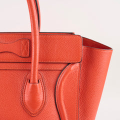 Celine Micro Luggage Grained Calfskin Red