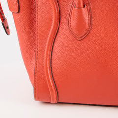 Celine Micro Luggage Grained Calfskin Red