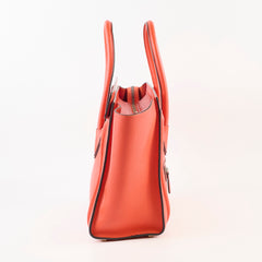 Celine Micro Luggage Grained Calfskin Red