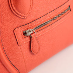 Celine Micro Luggage Grained Calfskin Red