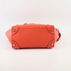 Celine Micro Luggage Grained Calfskin Red