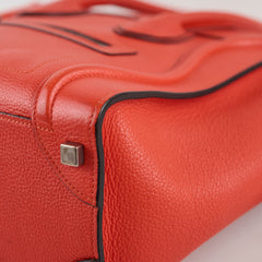 Celine Micro Luggage Grained Calfskin Red