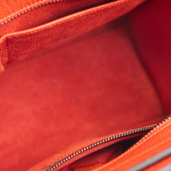 Celine Micro Luggage Grained Calfskin Red