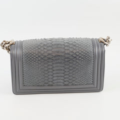 Chanel Boy Old Medium Grey Python (20 Series)