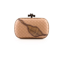 Bottega Veneta Exotic Python Clutch Dusty Pink Blush