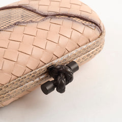 Bottega Veneta Exotic Python Clutch Dusty Pink Blush
