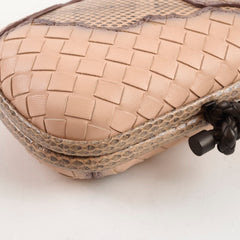 Bottega Veneta Exotic Python Clutch Dusty Pink Blush