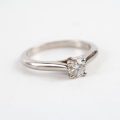 Cartier 1895 Solitaire Diamond Ring White Gold Size 47