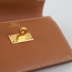 Hermes Kelly Pochet Slim Wristlet Gold Epsom