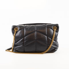Saint Laurent Small Lou Puffer Black Lambskin