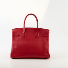 Hermès Birkin 30 Rouge Cassaque Epsom P Square Stamp