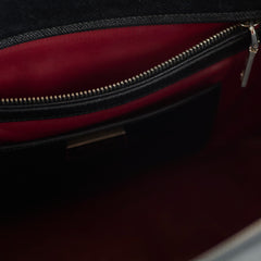 Prada Saffiano Black Studded Top Handle Bag