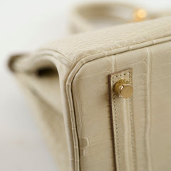Hermes Birkin 25 Beton Alligator Matte B Stamp