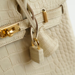 Hermes Birkin 25 Beton Alligator Matte B Stamp