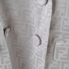 Fendi Silk Blazer Silver Size 46