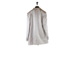 Fendi Silk Blazer Silver Size 46