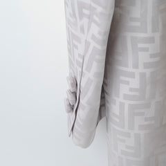 Fendi Silk Blazer Silver Size 46