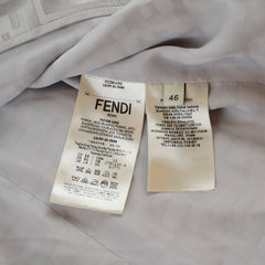 Fendi Silk Blazer Silver Size 46