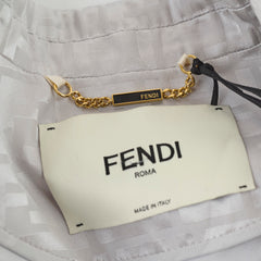 Fendi Silk Blazer Silver Size 46