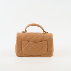 Chanel Mini Top Handle Caramel Microchipped