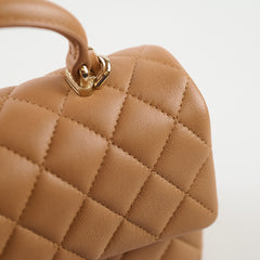 Chanel Mini Top Handle Caramel Microchipped