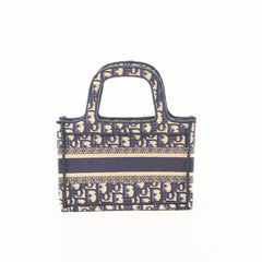Dior Mini Book Tote Navy Oblique Canvas