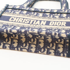 Dior Mini Book Tote Navy Oblique Canvas