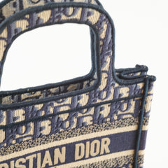 Dior Mini Book Tote Navy Oblique Canvas