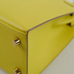 Hermes Kelly 25 Epsom Lime Y Stamp