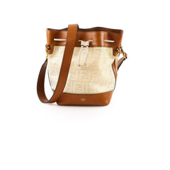 Fendi Grande Mon Tresor Bucket Zucca FF Monogram Bag White/Brown