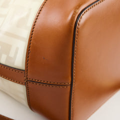 Fendi Grande Mon Tresor Bucket Zucca FF Monogram Bag White/Brown