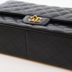 Chanel Double Flap Jumbo Black Caviar GHW (24 Series)