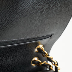 Chanel Double Flap Jumbo Black Caviar GHW (24 Series)
