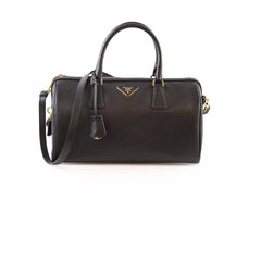Prada Black Saffiano Lux Boston Bag