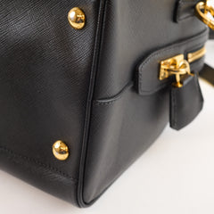 Prada Black Saffiano Lux Boston Bag