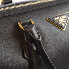 Prada Black Saffiano Lux Boston Bag