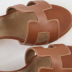 Hermes Gold Oasis Sandals Shoes Size 35