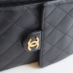 Chanel 25 Caviar Medium Black Microchip