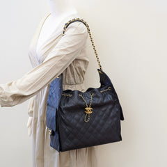 Chanel 25 Caviar Medium Black Microchip