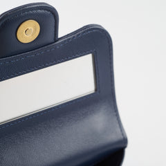 Chanel Micro Navy Top Handle with Chain Bag Microchipped